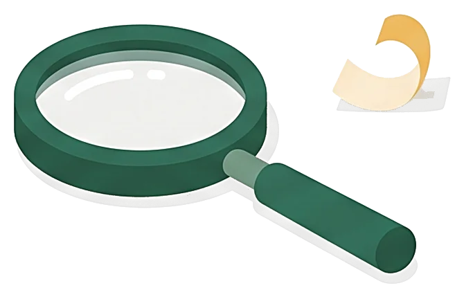虫めがねで探すイラスト